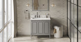 Jeffrey Alexander Percival 36" Grey Single Sink Bathroom Vanity with Calacatta Vienna Quartz Top - 8 in. Widespread Faucet Top product image 7
