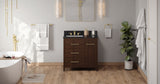 Jeffrey Alexander Katara 36" Dark Walnut Single Sink Bathroom Vanity with Black Granite Top - 8 in. Widespread Faucet Top product image 6