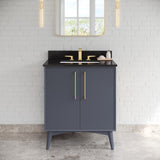Jeffrey Alexander Dashwood Blue Steel Single Sink Bathroom Vanity with Black Granite Top - Single-Hole Faucet Top