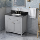 Jeffrey Alexander Chatham 36" Grey Single Sink Bathroom Vanity with Black Granite Top - 8 in. Widespread Faucet Top product image 2