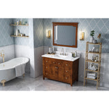 Jeffrey Alexander Chatham 48" Chocolate Single Sink Bathroom Vanity with White Carrara Marble Top - 8 in. Widespread Faucet Top