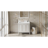 Jeffrey Alexander Percival 36" White Single Sink Bathroom Vanity with White Quartz Top - 8 in. Widespread Faucet Top