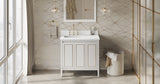 Jeffrey Alexander Percival 36" White Single Sink Bathroom Vanity with White Quartz Top - 8 in. Widespread Faucet Top product image 6