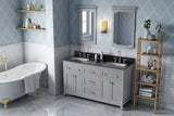 Jeffrey Alexander Chatham 60" Grey Double Sink Bathroom Vanity with Black Granite Top - 8 in. Widespread Faucet Top - VKITCHA60GRBGR product image 7