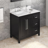 Jeffrey Alexander Cade 36" Black Single Sink Bathroom Vanity with Calacatta Vienna Quartz Top - 8 in. Widespread Faucet Top product image 2
