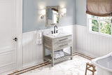 Jeffrey Alexander Wavecrest 36" Weathered Grey Single Sink Bathroom Vanity with White Carrara Marble Top - 8 in. Widespread Faucet Top product image 7