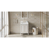 Jeffrey Alexander Percival 24" White Single Sink Bathroom Vanity with White Quartz Top - 8 in. Widespread Faucet Top - VKITPER24WHWQR
