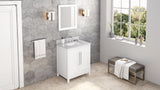 Jeffrey Alexander Cade 30" White Single Sink Bathroom Vanity with White Carrara Marble Top - 8 in. Widespread Faucet Top product image 7