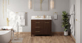 Jeffrey Alexander Katara 42" Dark Walnut Single Sink Bathroom Vanity with Calacatta Vienna Quartz Top - 8 in. Widespread Faucet Top product image 6