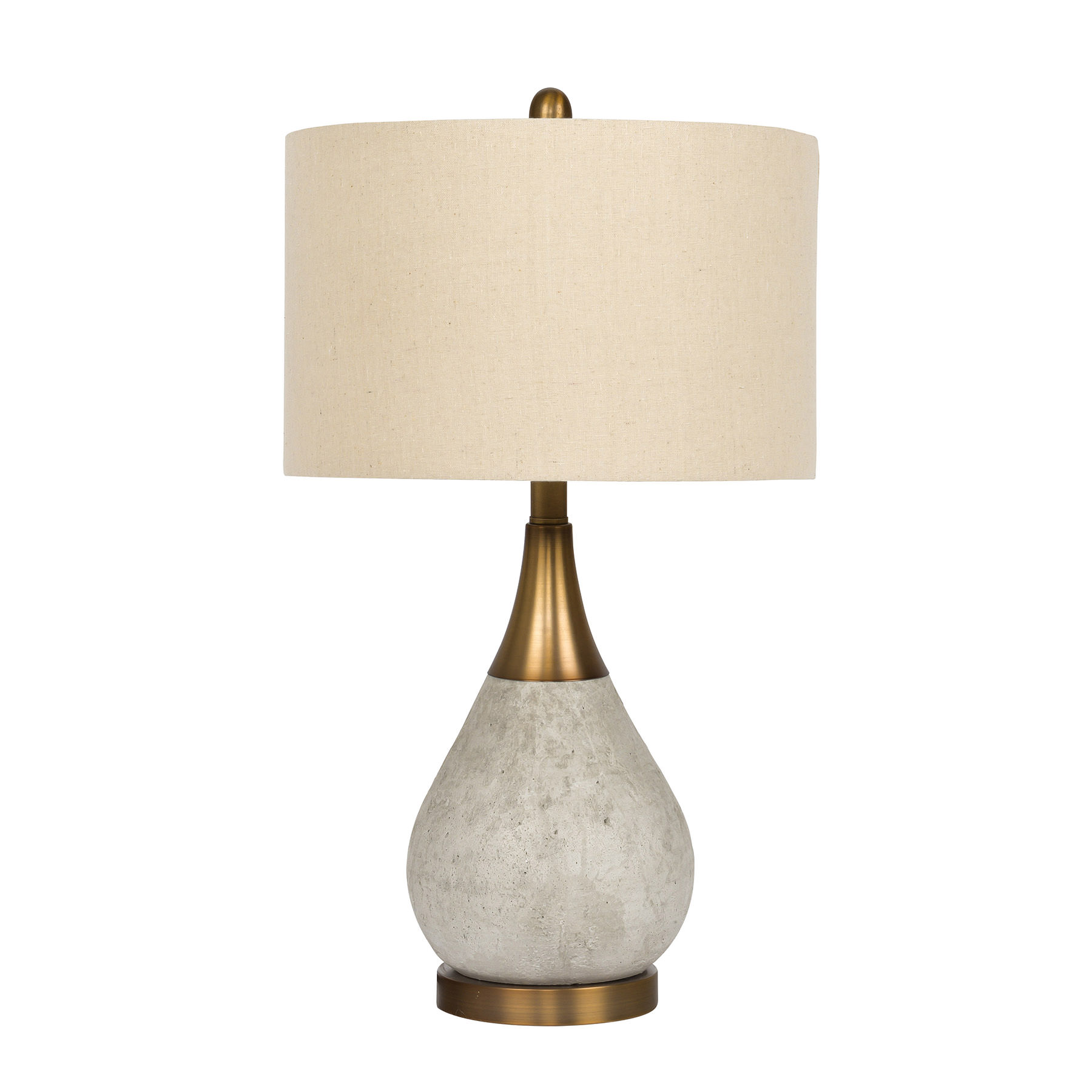 Craftmade 86237 1 Light Concrete/Metal Base Table Lamp in Natural Concrete / Antique Brass
