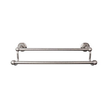 Top Knobs ED11APB Edwardian Bath Towel Bar 30 Inch Double - Hex Backplate in Antique Pewter