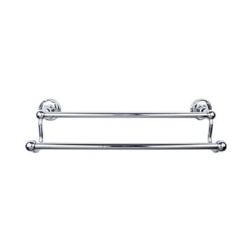 Top Knobs ED11PCE Edwardian Bath Towel Bar 30 Inch Double - Ribbon Bplate in Polished Chrome