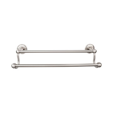Top Knobs ED7BSNA Edwardian Bath Towel Bar 18 In. Double - Beaded Bplate in Brushed Satin Nickel
