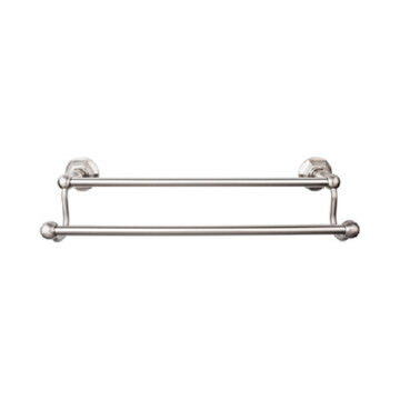 Top Knobs ED7BSNB Edwardian Bath Towel Bar 18 Inch Double - Hex Backplate in Brushed Satin Nickel
