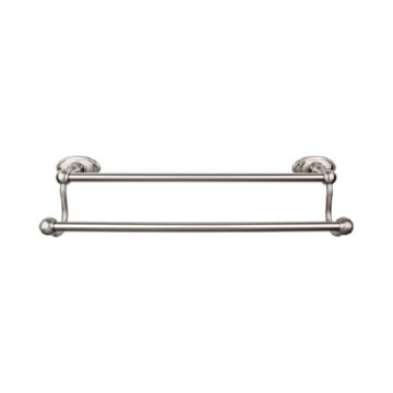 Top Knobs ED9BSNC Edwardian Bath Towel Bar 24 In. Double - Oval Backplate in Brushed Satin Nickel