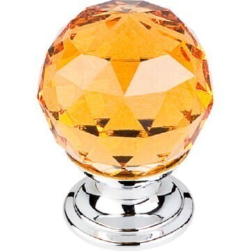 Crystal Knob Hardware Finish: Oiled Rubbed Bronze, Knob Color: Amber