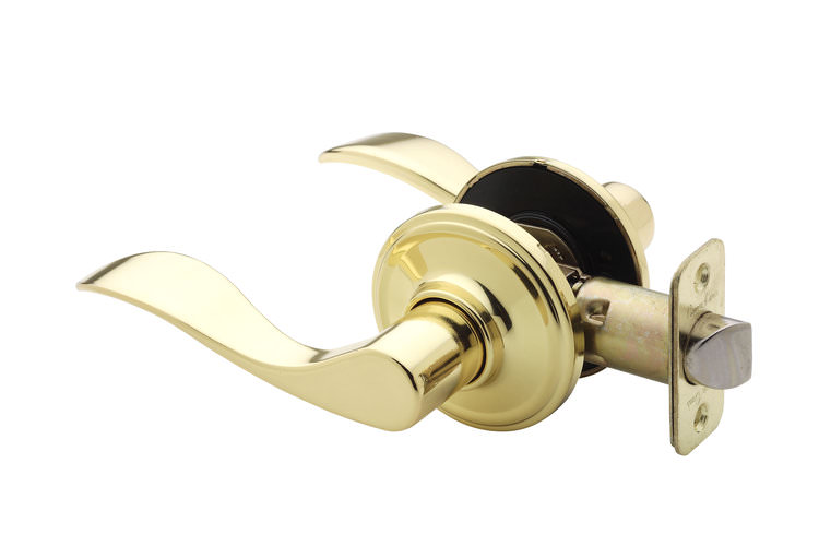 Copper Creek WL2220PB Polished Brass Waverlie Style Left Hand Passage Door Lever