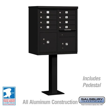 Salsbury 3308BLK-U Cluster Box Unit 8 A Size Doors Type I USPS Access