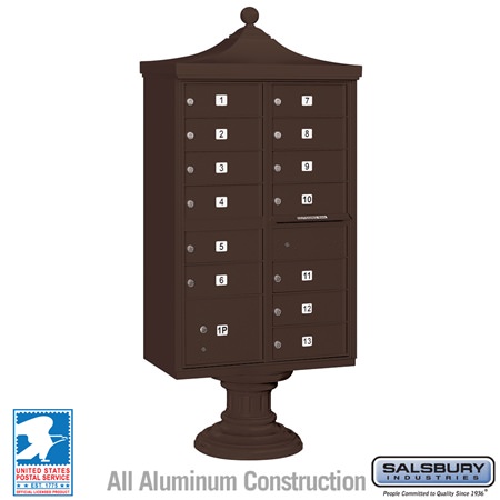 Salsbury 3313R-BRZ-U Regency Decorative CBU 13 B Size Doors Type IV Black USPS Access