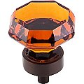 Top Knobs TK138ORB Wine Octagon Crystal Knob 1 3/8 Inch in Oil Rubbed Bronze