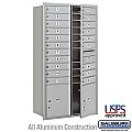 Salsbury 3716D-20AFU 4C Horizontal Mailbox Maximum Height Unit 56 3/4 Inches Double Column 20 MB1 Doors / 2 PL's Front Loading USPS Access