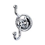 Top Knobs ED2PCE Edwardian Bath Double Hook Ribbon Backplate in Polished Chrome