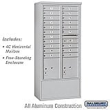 Salsbury 3916D-20AFU Free Standing 4C Horizontal Mailbox Unit Includes 4C Horizontal Mailbox and Enclosure Double Column 20 MB1 Doors / 2 PL's Aluminum Front Loading USPS Access