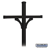 Salsbury 4374BLK Deluxe Post 2 Sided In Ground Mounted for 4 Roadside Mailboxes