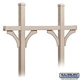 Salsbury 4875BGE Deluxe Mailbox Post Bridge Style for 5 Mailboxes In Ground Mounted