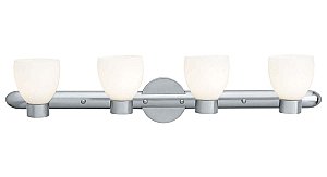 Access Lighting 23904-BS/OPL Frisco Contemporary / Modern Four Light Up Lighting 35" Wide Bathroom Fixture