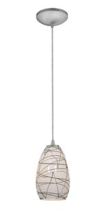 Access Lighting 28012-1C-BS/BLWH Sydney 1 Light Glass Pendant 