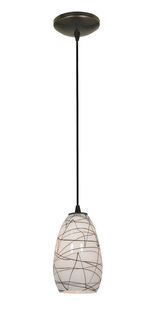 Access Lighting 28012-1C-ORB/BLWH Sydney 1 Light Glass Pendant 