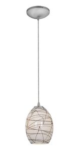 Access Lighting 28023-1C-BS/BLWH Sydney 1 Light FireBird Glass Pendant 