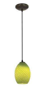 Access Lighting 28023-1C-ORB/LGRFB Sydney 1 Light FireBird Glass Pendant 