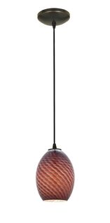 Access Lighting 28023-1C-ORB/PLMFB Sydney 1 Light FireBird Glass Pendant 