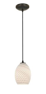 Access Lighting 28023-1C-ORB/WHTFB Sydney 1 Light FireBird Glass Pendant 