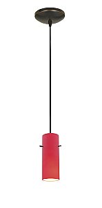 Access Lighting 28030-1C-ORB/RED Sydney 1 Light Cylinder Glass Pendant 