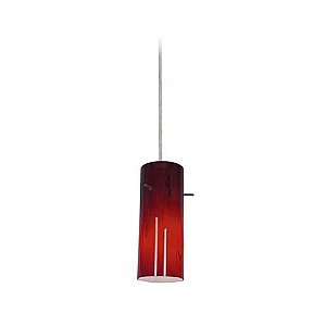 Access Lighting 28030-1R-BS/RED Janine 1 Light Cylinder Glass Pendant 