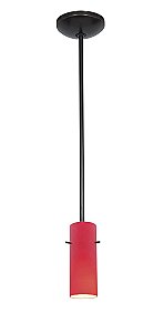 Access Lighting 28030-1R-ORB/RED Janine 1 Light Cylinder Glass Pendant 