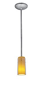 Access Lighting 28033-1R-BS/CLAM Janine 1 Light Glass in Glass Cylinder Pendant 