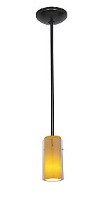 Access Lighting 28033-1R-ORB/CLAM Janine 1 Light Glass in Glass Cylinder Pendant 