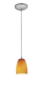 Access Lighting 28069-1C-BS/AMB Sydney 1 Light Cone Glass Pendant 