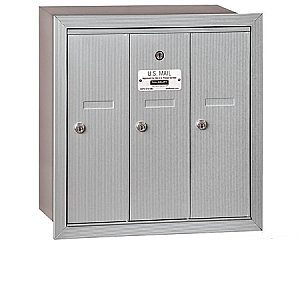 Salsbury 3503ARP Vertical Mailbox 3 Doors Recessed Mounted Private Access
