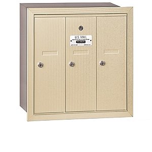 Salsbury 3503SRP Vertical Mailbox 3 Doors Recessed Mounted Private Access