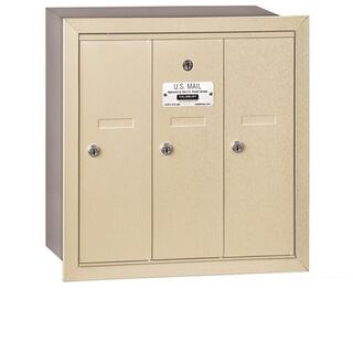Salsbury 3503SRP Vertical Mailbox 3 Doors Recessed Mounted Private Access