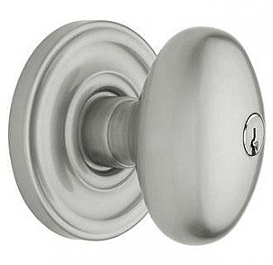 Baldwin 5225264 ENTR Egg Style Keyed Entry Single Cylinder Knobset with Classic Roseette and Emergency Function