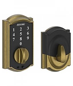 Schlage BE375CAM609 Antique Brass Camelot Touch Dead