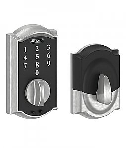 Schlage BE375CAM626 Satin Chrome Camelot Touch Dead