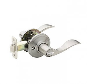 Copper Creek WL2231SS Satin Stainless Waverlie Push Button Privacy Door Lever