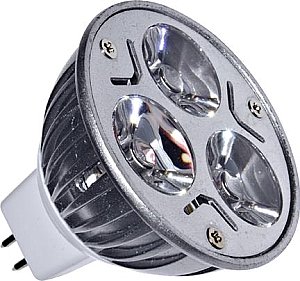 Dabmar Lighting DL-MR16-LED/1-3/27K MR16 LED 3 Watt High Power 3 LEDs 12V Warm White in Super Bright White